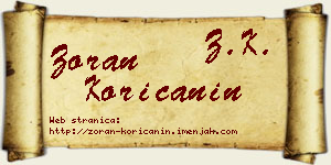 Zoran Korićanin vizit kartica